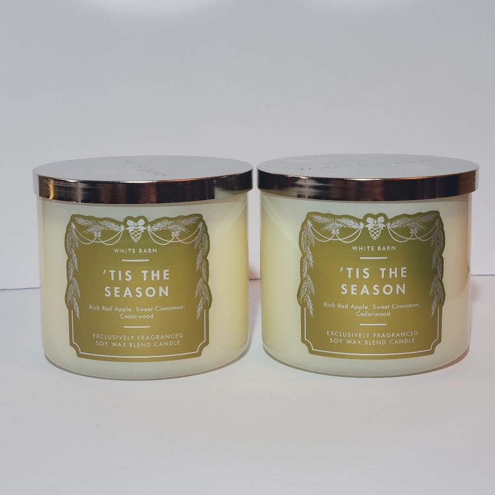 2 Bath & Body Works Tis The Season 3 Wick Candle Bundle New